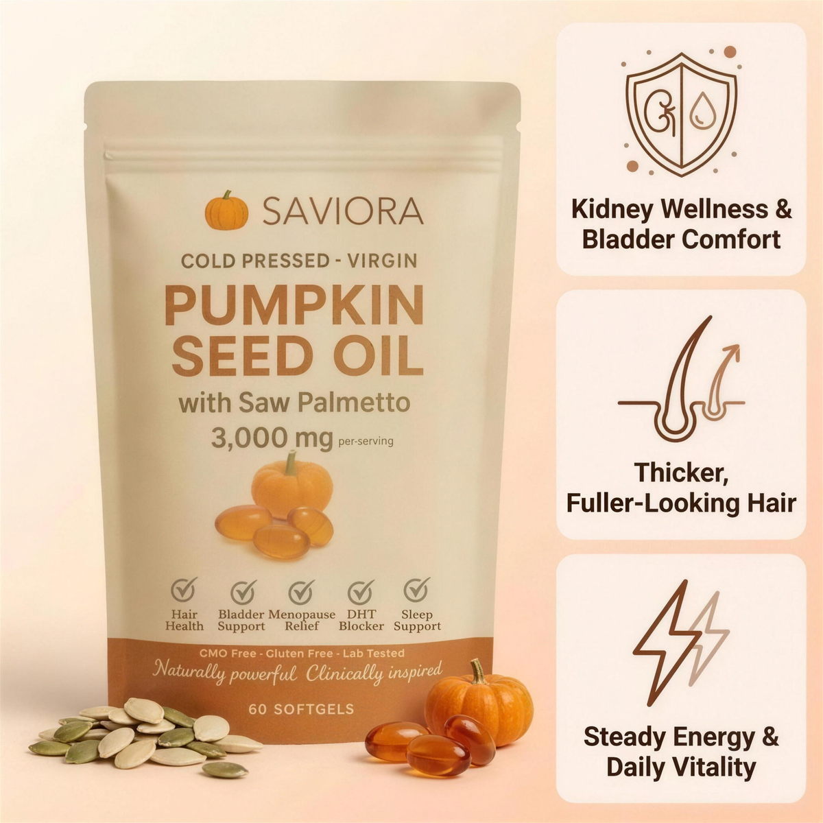 Saviora Pumpkin Seed Oil Softgels